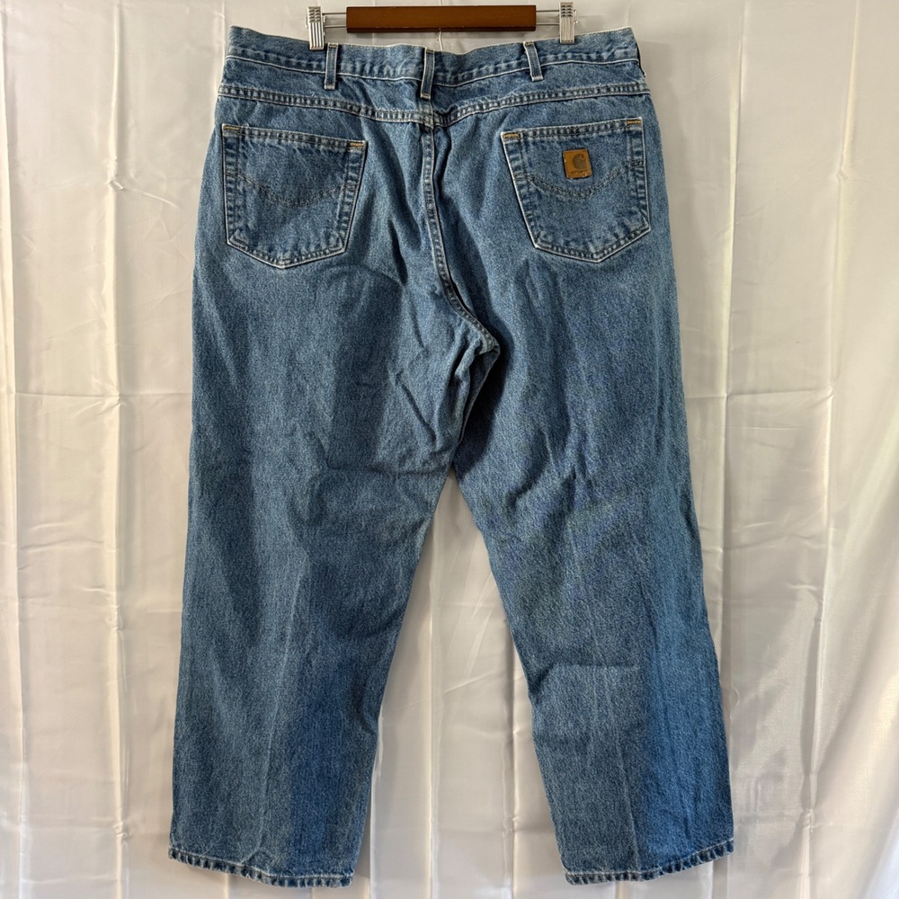 Carhartt B167 DST Loose Fit Mens Jeans 42x30‎ Dark Stonewash Blue Denim Workwear